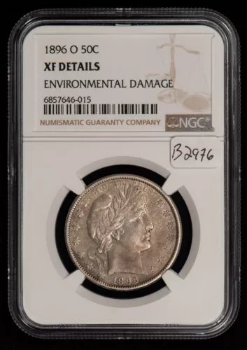 1896-O 50c Barber Silver Half Dollar - Key Date Looks AU - NGC XF Dets - B2976