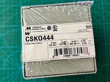 Hammond 4 x 4 x 4" Steel Junction/Pull/Switch Box w/ Knockouts, 16ga, IP20, Grey