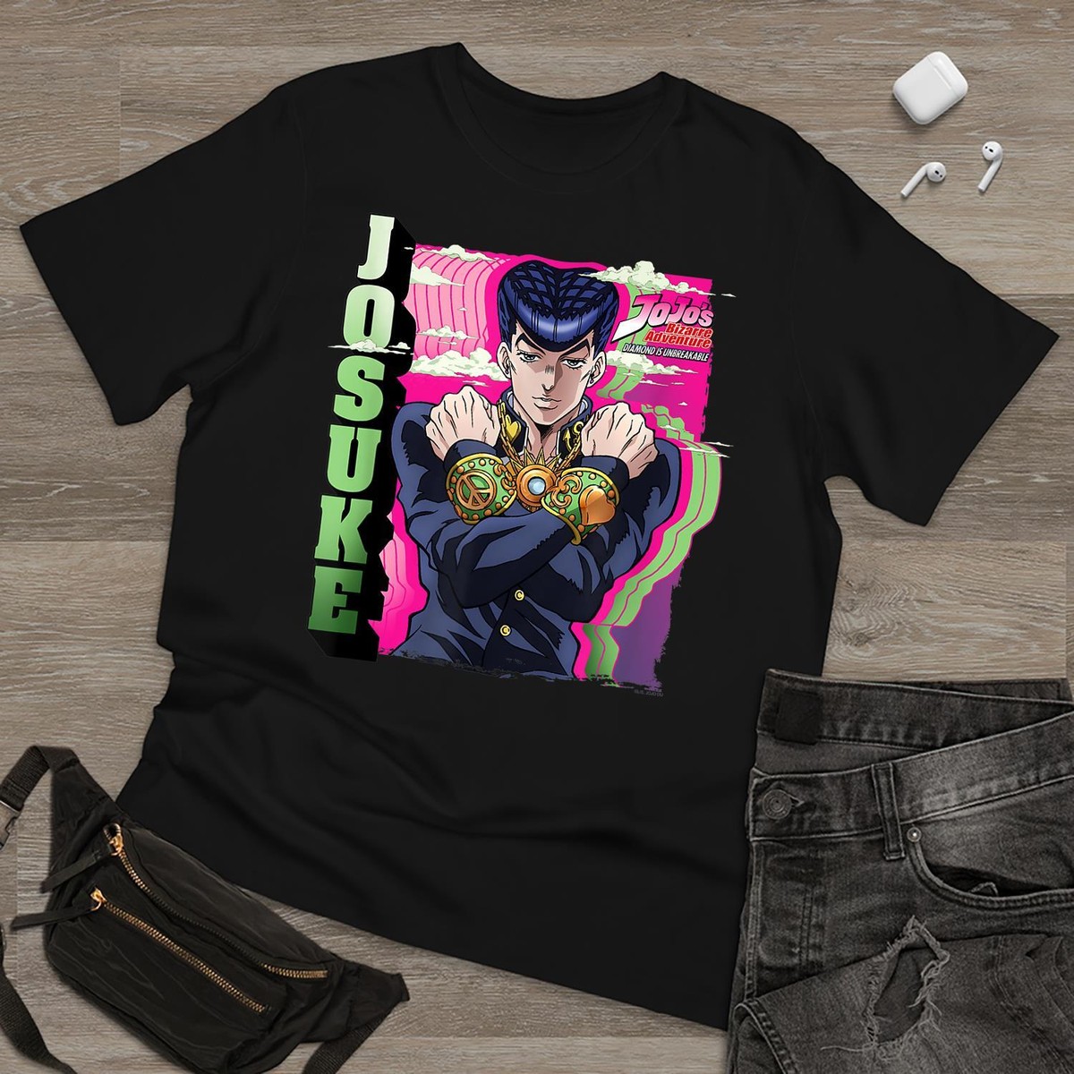 JoJo's Bizarre Adventure Josuke Clouds Vintage T Shirt Men