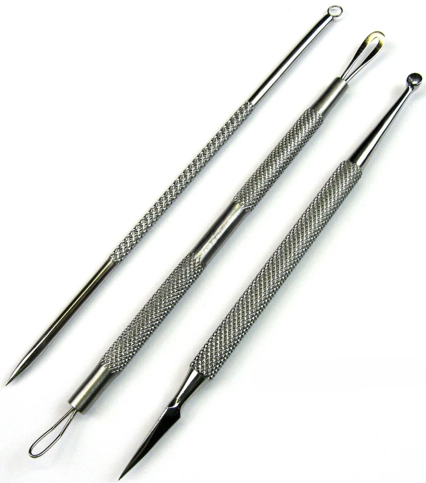 3er Gesichtspflege Set Komedonenquetscher Komedonenheber Mitesserentferner  - Bild 1 von 4