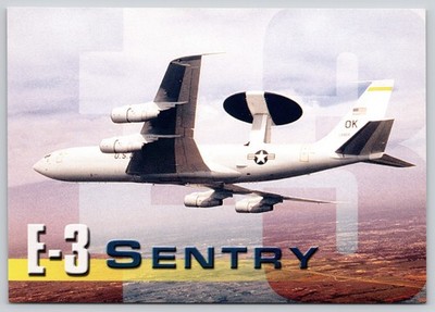 E-3 Sentry AWACS Aircraft Flying Rotating Radar Dome Postcard