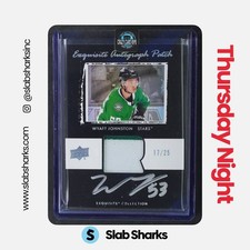 2024 THE CUP #EB-WJ WYATT JOHNSTON EXQUISITE '03-04 TRIBUTE BLACK AUTO PATCH /25