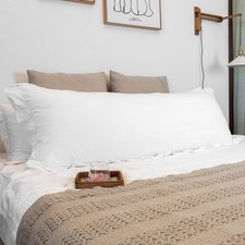 Scalloped 20x54 Body Pillow Cover, White Ruffle Pillowcase Solid Pure Cotton ...