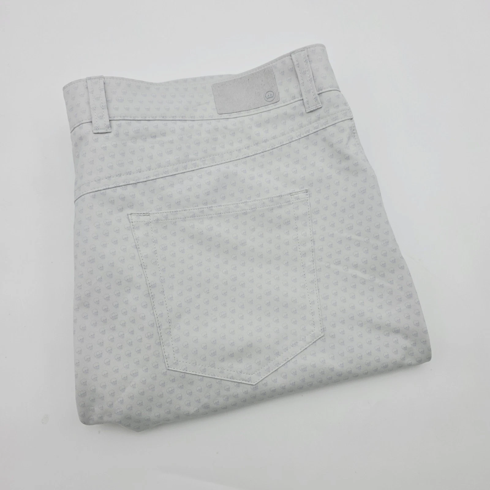 Peter Millar Mens 38X34 Gray Golf Pants Seeing Double Skulls AOP Stretch
