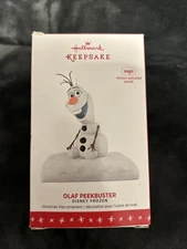 Hallmark 2016 Keepsake Olaf Peekbuster Magic Motion Disney Frozen Ornament