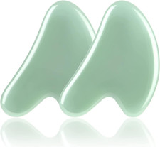 Gua Sha Massage Tool, 2 Pcs Natural Jade Gua Sha Board, Quartz Jade Stone Gua Sh