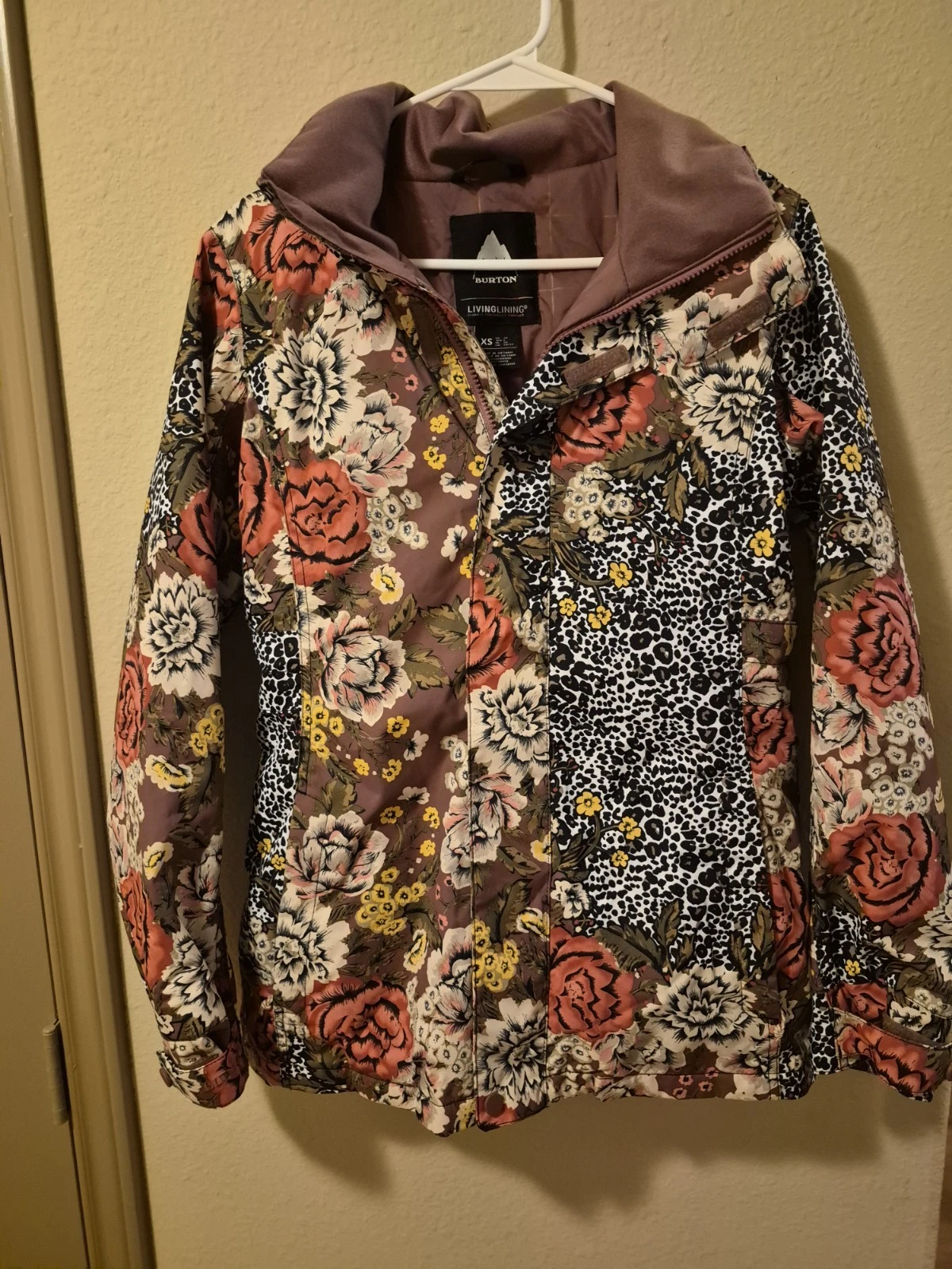 Burton Womens Jacket Leopard Print Floral Ski Snow Sport Small
