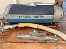 Vintage ELECTROLUX Blue Canister Vacuum + some Accessories NICE