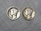 Rare Mercury Dimes (Lot Of 2):  1928 P, 1940 D.