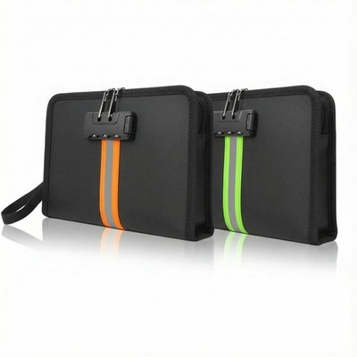 2 PCS Fireproof Money Bag Lock Zipper 8.2x5.7x1.1 Inch Waterproof Pouch