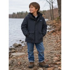 Lands End Boys Squall Waterproof Insulated Hooded Winter Parka Jacket Black 8/9
