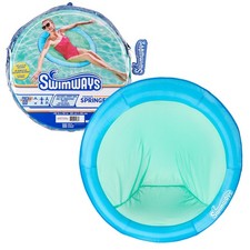 SwimWays Spring Float Papasan, Fast-Inflating Round Adult One Size, Blue