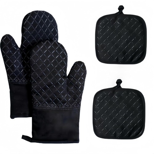 Oven Mitts and Pan Racks 4-Piece Set, Extended Kitchen Oven Mitts and Pan Racks - Picture 1 of 6
