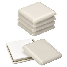 Furniture Sliders, 12Pcs 1-4/7" Plastic Self-adhesive Square Sliding Pads Grey 