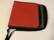 BINDER CASE 288 EMPTY BLU-RAY DVD CD DISC SLOTS HANDLE RED NYLON NO ZIPPER