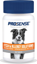 Pro-Sense Itch and Allergy Solutions, for Dogs, Antihistamine, 100 Count