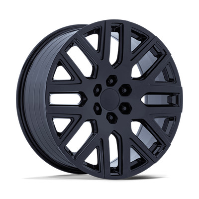 22x9 Performance Replicas PR231 Glossy Black Wheels 6x5.5 (28mm) Set of 4