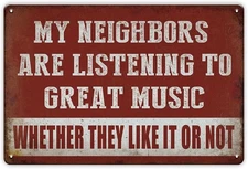 Vintage Tin Signs for Man Cave Garage Decor for Men - Funny Sarcasm Music Metal