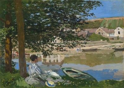 Monet Flussufer Wandkunst Impressionistischer Landschaftsdruck Riverba
