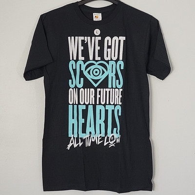 ALL TIME LOW Future Hearts L LARGE Official T-Shirt Black Mens Band Logo