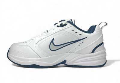 Nike Air Monarch IV White Navy Men s Training Shoes (4E) Wide   New With Box