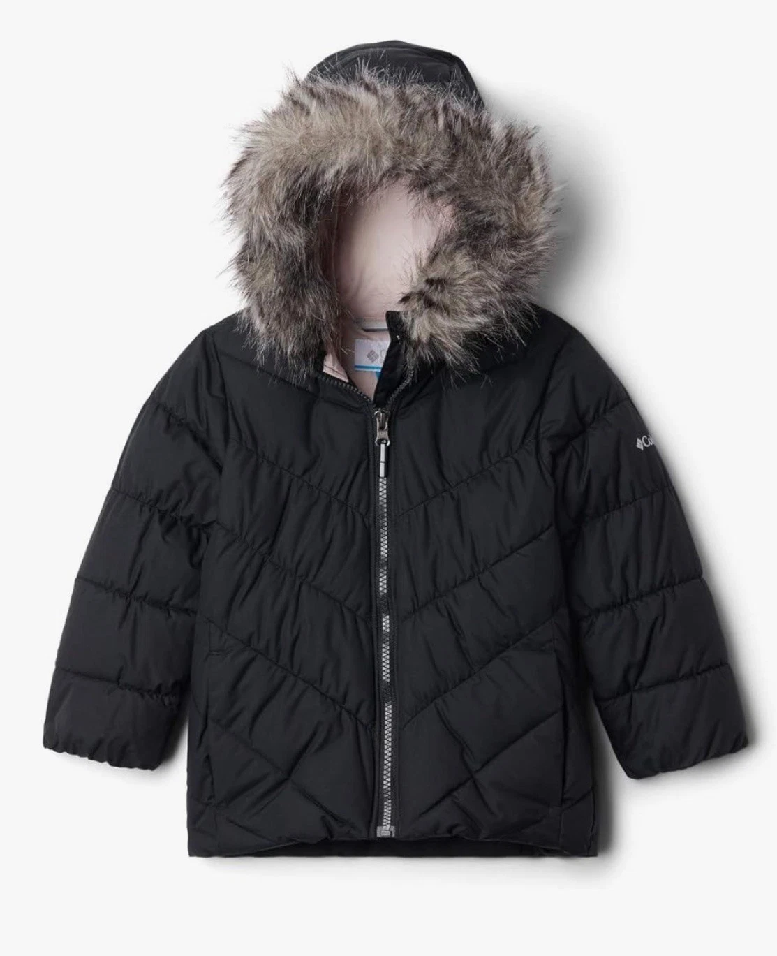 Columbia Girls’ Arctic Blast Insulated black Jacket Faux Fur Hood Youth XS