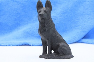 VTG Cast Iron German Shepherd Dog Figurine Mini Statue 3'' Tall
