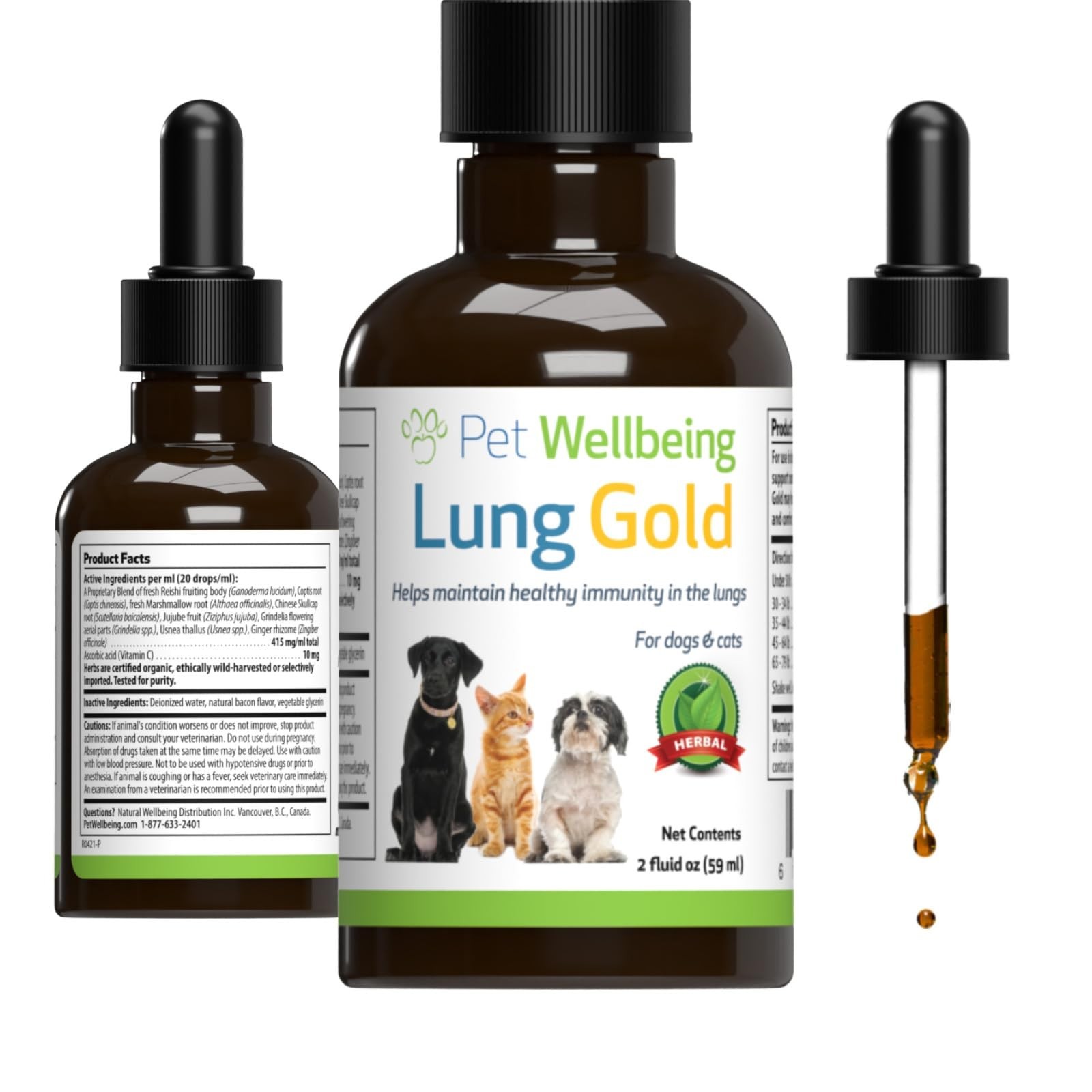 Pet Wellbeing Lung Gold for Dogs - Respiratory Support for C