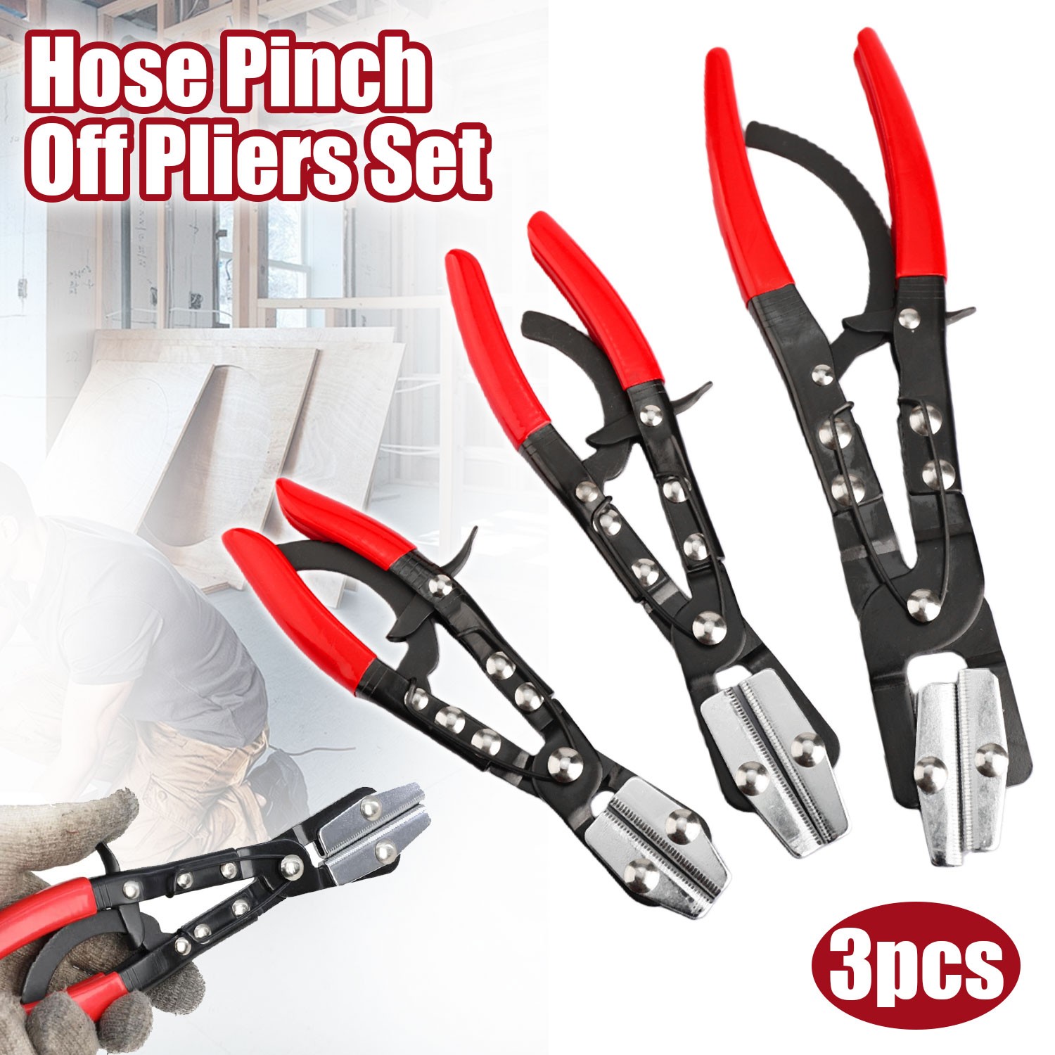 3PCS Ratchet Hose Pinch Off Pliers, Upgrade Hose Pinch Pliers Automotive