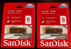 SanDisk 8GB Cruzer GLIDE USB Flash Pen Drives NEW SEALED LOT OF 2 black — photo 1