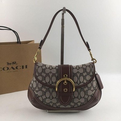 Coach CJ814 Soho Bag Signature Jacquard Ahornbraun Schulter Handtasche Neu mit Etikett #Neko