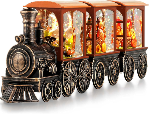 Linterna globo nieve otoño decoraciones otoño hogar iluminado calabaza pavo gnomo tren - Imagen 11 de 12