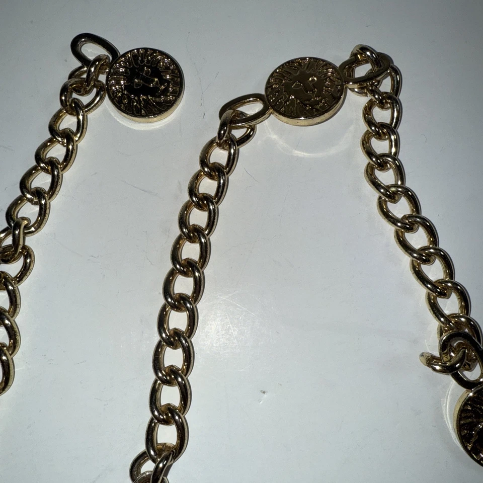 Винтажный пояс Anne Klein Link Head яркое блестящее золото 40 дюймов общая длина  - Изображение 4 из 4