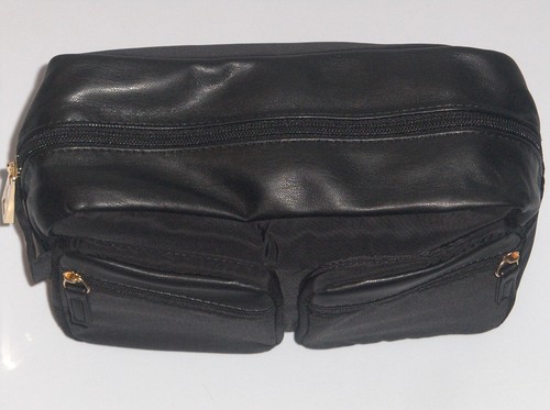 PACO RABANNE FRAGRANCES Men Unisex Zip Toiletry Shave Travel Kit Pouch Bag BLACK - 第 2/18 張圖片