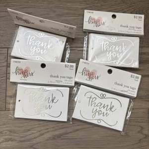 His & Hers Brand Thank You Wedding Tags New (4) Packs