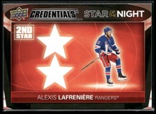 2021-22 UD Credentials #2S-4 Alexis Lafreniere Star of the Night: 2nd Star