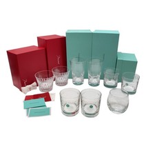 Auth Baccarat & Tiffany & Co. Crystal Glass Tumbler Set 5Piece Lot Wbox SK090162