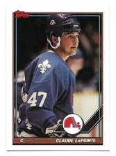 CLAUDE LAPOINTE 1991-92 TOPPS ROOKIE CARD NM-MT+ CONDITION. rookie card picture