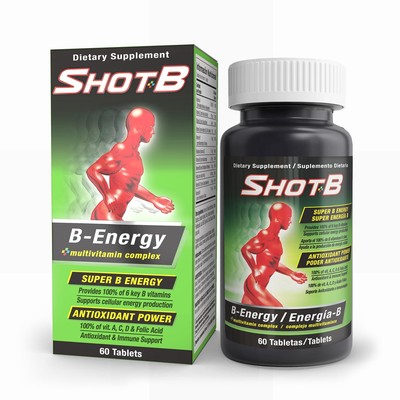 Shot B Multivitamin Complex, B-Energy, Vitamin B 60 Count (Pack of 1), Green 