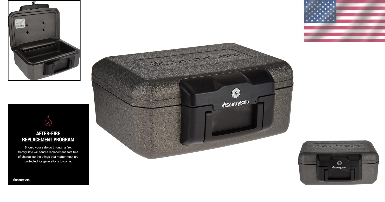 Fireproof Safe with Key Lock, 0.18 Cu Ft