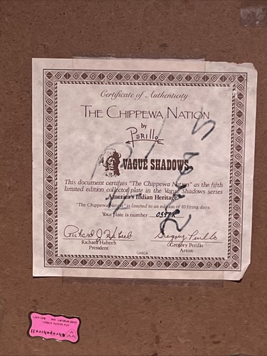 THE CHIPPEWA NATION Plate 5th Issue in AMERICAN INDIAN HERITAGE by Perillo - Picture 3 of 3