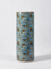 🇬🇧UK SELLER  24” Porcelain Umbrella Stand, Beautiful Blue/Gold Floral Design