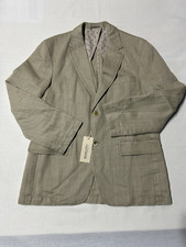 Mario Barutti Jacket Blazer 38s Stone Beige Linen Blend Two Button NWT 227
