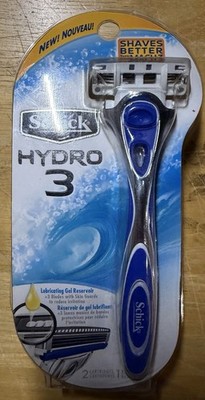 Schick Hydro 3 Razor Handle with  2 Cartridges, BRAND NEW!
