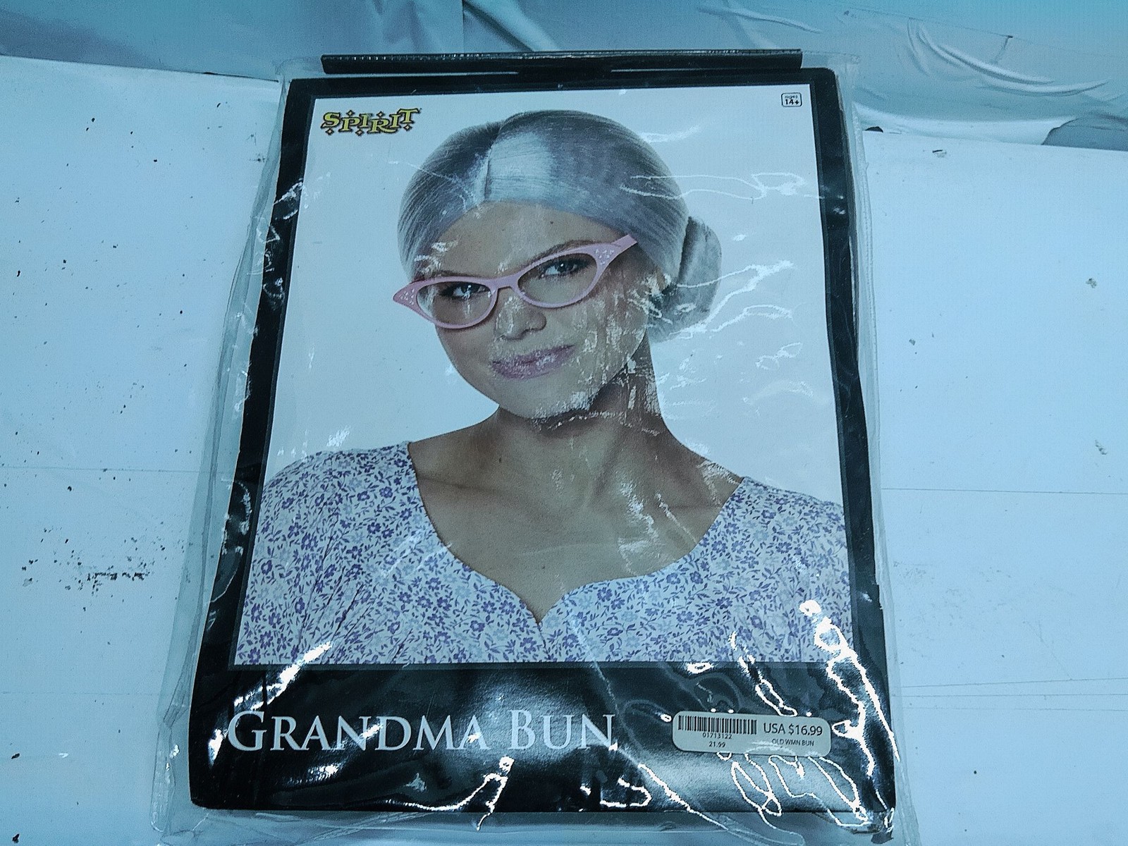 Spirit Halloween Grandma Bun Wig Adult Gray Old Lady Costume Hair