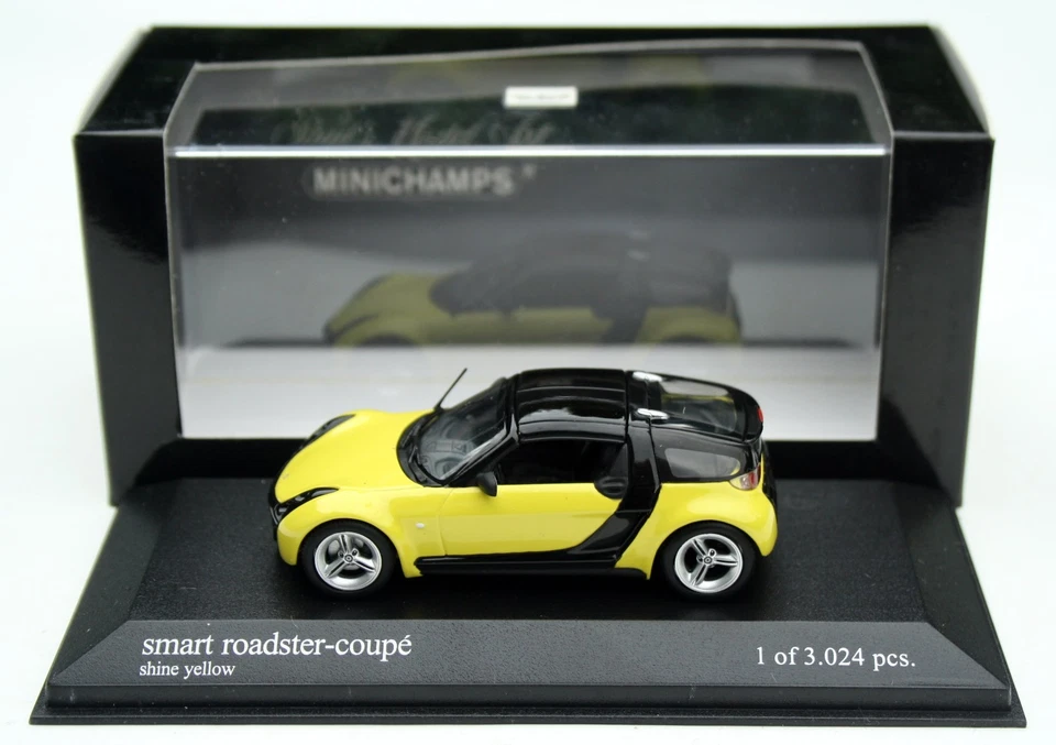 Smart Roadster-Coupé Bj. 2003-2005, gelb, Minichamps-Modell im M. 1:43, OVP - Bild 3 von 4