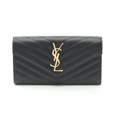 SAINT LAURENT PARIS Monogram Bifold purse long wallet 372264BOW011000 leather