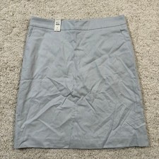 Talbots Pencil Skirt 8P Blue White Micro Check Cotton Blend New with Defect