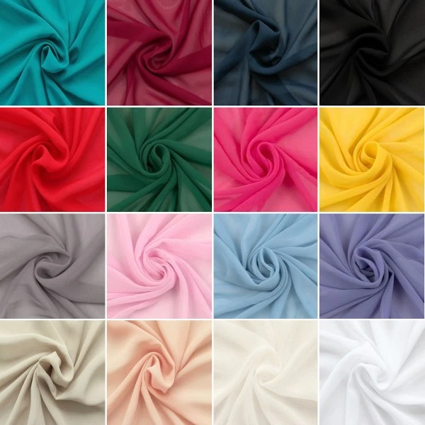 Polyester Chiffon Stoff uni 140cm breit Meterware Blusenstoff Kleiderstoff - Bild 1 von 1