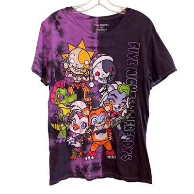 Five Nights at Freddy's Security Breach Tie Dye Graphic T-Shirt Purple Medium